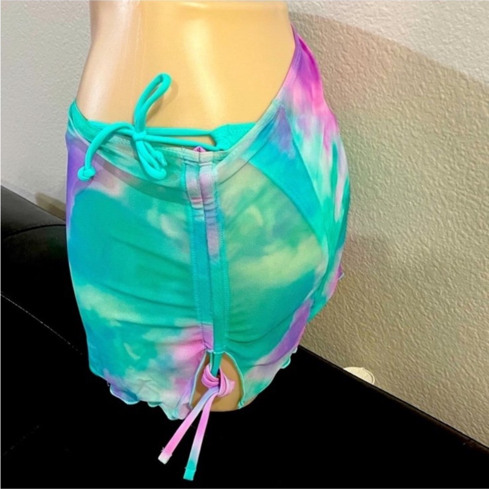 Victoria's Secret Tie-Dye Swim Coverup in Purple and Teal - Picture 2 of 14
